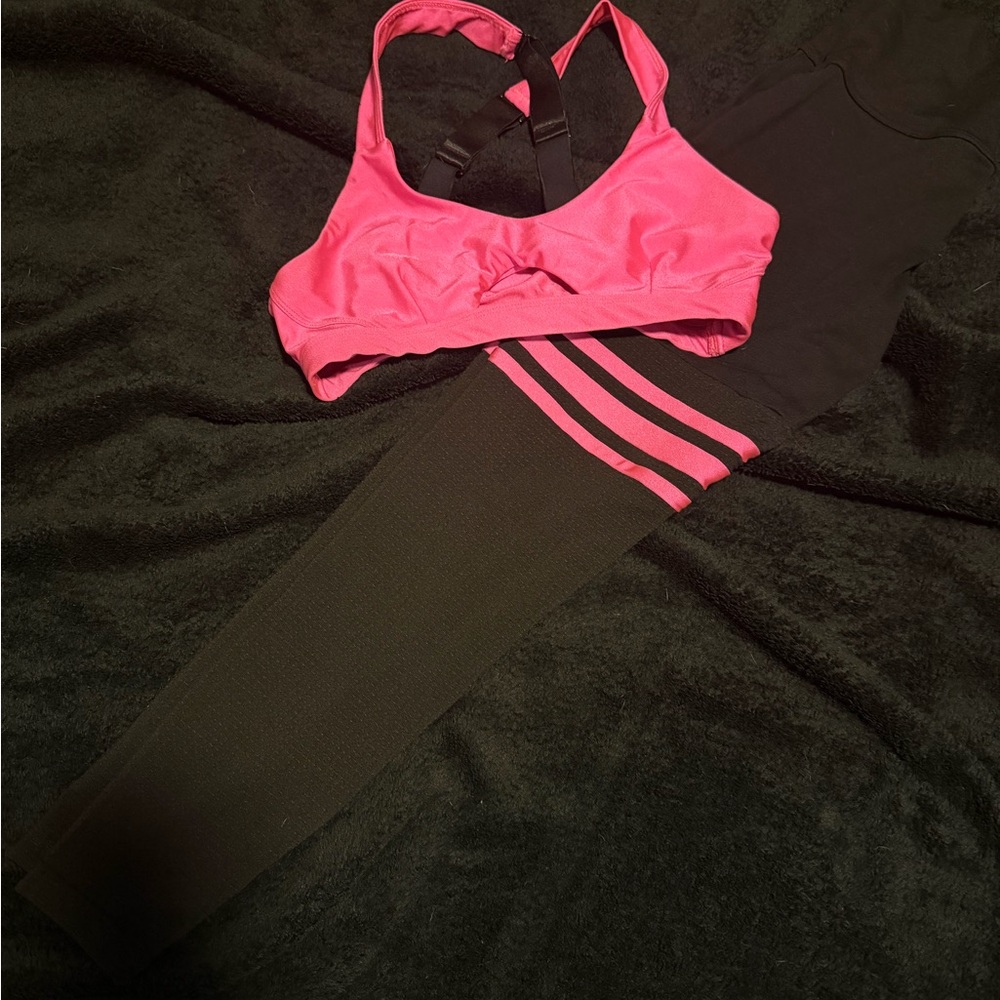Bombshell Sportswear Neon Pink Sports bra and legging set